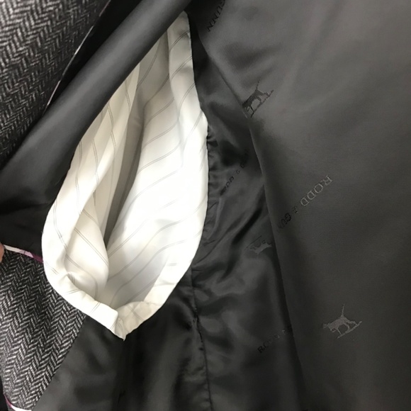 Rodd & Gunn Men's XL Grey Herringbone Sports Coat Blazer Italian Woven Wool - Picture 13 of 16